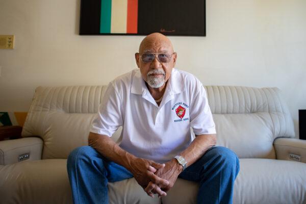 U.S. Marine Corps veteran Dave Culmer at his home in Culver City, Calif., on June 13, 2021. (John Fredricks/The Epoch Times)
