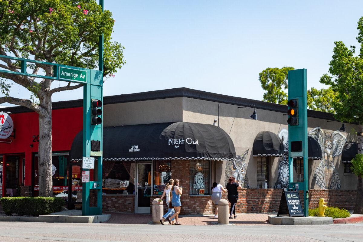The Night Owl Coffeeshop in Fullerton, Calif., on Aug. 12, 2021. (John Fredricks/The Epoch Times)