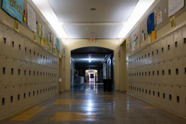 The empty hallways of El Segundo High School await students to return to campus amidst coronavirus complications in the state of California. El Segundo, Calif., 07/29/2020 (John Fredricks/The Epoch Times)