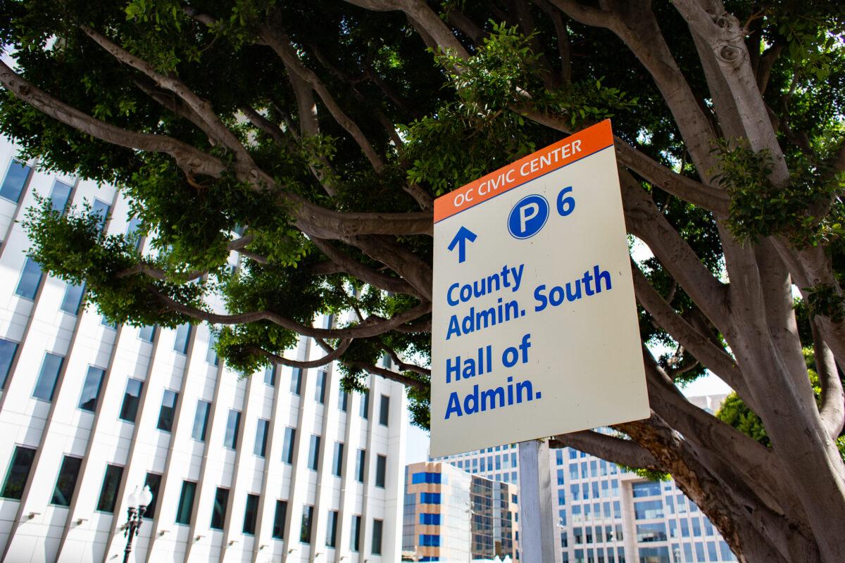 The Orange County Administration Building in Santa Ana, Calif., on Oct. 22, 2020. (John Fredricks/The Epoch Times)