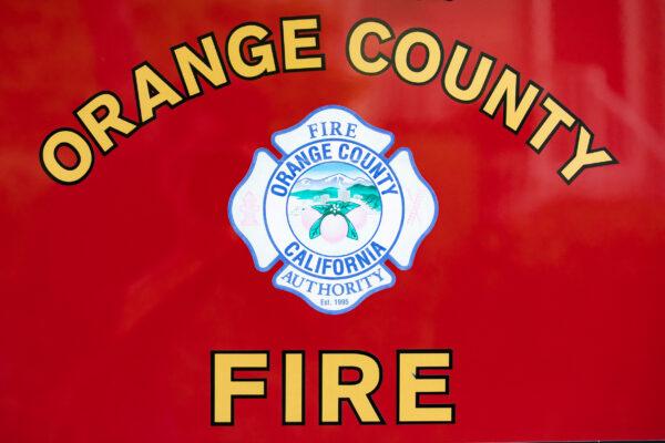 Orange County Firefighters responded to a car fire in an Irvine Calif., suburb on Aug. 17, 2020. (John Fredricks/The Epoch Times)