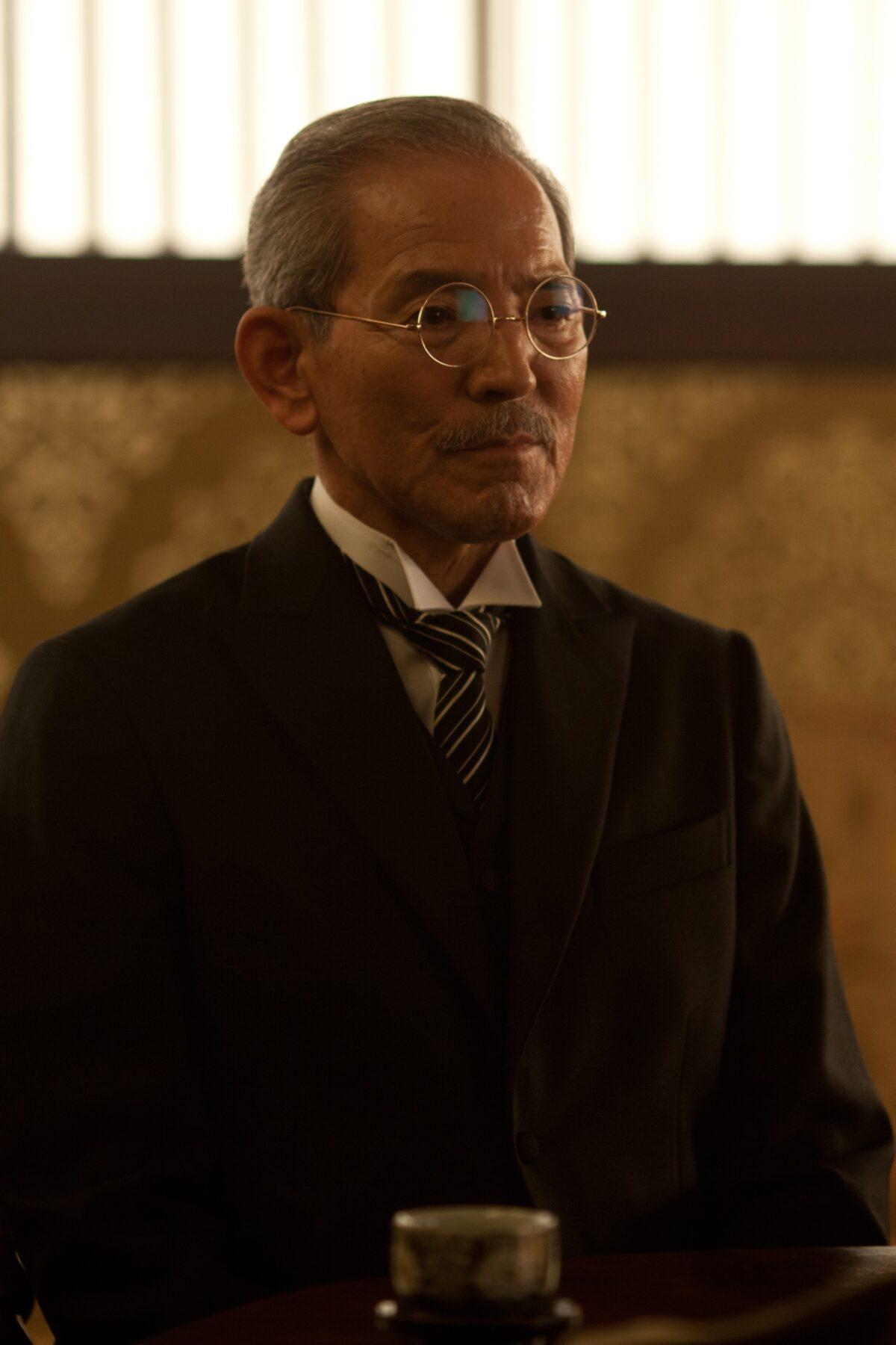Teizaburo Sekiya (Isao Natsuyagi) recites a tanka poem, in Peter Webber's "Emperor." (Kirsty Griffin/Lionsgate/Roadside Attractions)