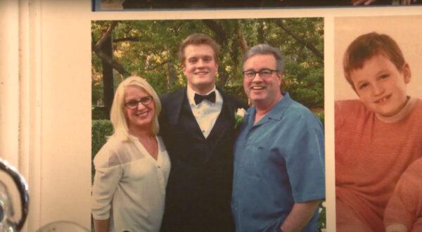 Mary, Charlie, and Ed Ternan in a photo on display at their home. (Annie Wang/NTD Television)