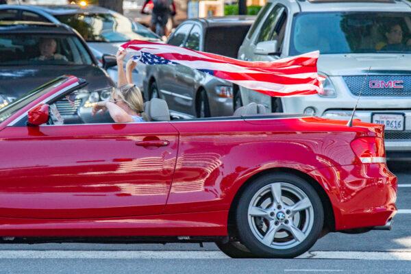 Medical personnel protest mandatory vaccines in Orange, Calif., on Aug. 9, 2021. (John Fredricks/The Epoch Times)