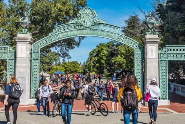 Students pass through Sather Gate of the college campus at the University of California–Berkeley, in a file photo. (David A. Litman/Shutterstock)