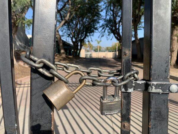 Santa Ana High School was placed on lockdown after reports of a possible bomb threat and active shooter on March 10, 2022. (John Fredricks/The Epoch Times)