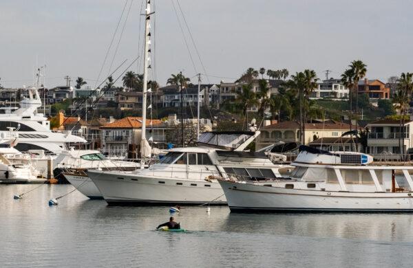 Newport Harbor in Newport Beach, Calif., on Feb. 20, 2022. (John Fredricks/The Epoch Times)