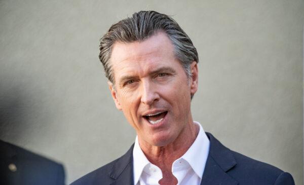 California Gov. Gavin Newsom speaks in Los Angeles, on Nov. 10, 2021. (John Fredricks/The Epoch Times)