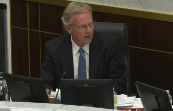 Supervisor Jim Desmond speaks at a San Diego Board of Supervisors meeting on May 10, 2022. (Screenshot via San Diego County)