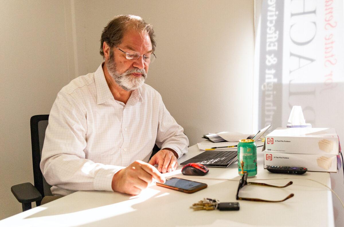 John Moorlach at his office in Newport Beach, Calif., on March 9, 2021. (John Fredricks/The Epoch Times)