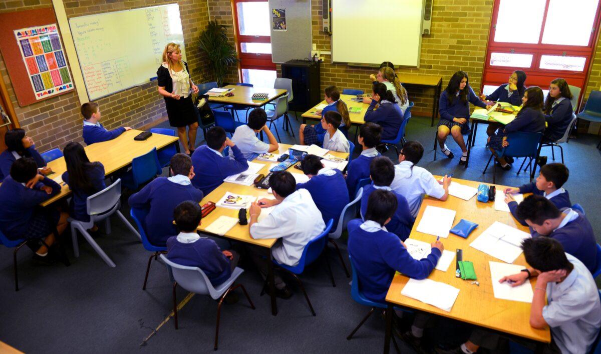 A class of students at St John's High School in Sydney, Australia, on Oct. 14, 2012. (William West/AFP via Getty Images)