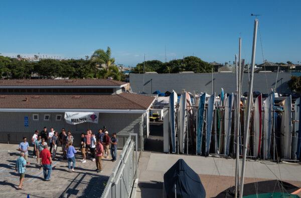 Marines from Camp Pendleton cruise on boats with Balboa Yacht Club members in Newport Beach, Calif., on Aug. 11, 2022. (John Fredricks/The Epoch Times)