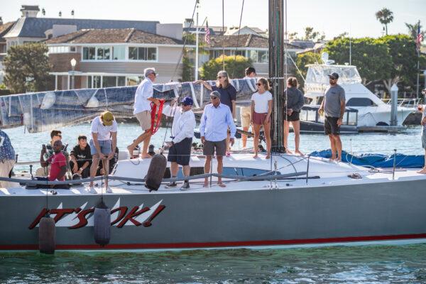 Marines from Camp Pendleton cruise on boats with Balboa Yacht Club members in Newport Beach, Calif., on Aug. 11, 2022. (John Fredricks/The Epoch Times)