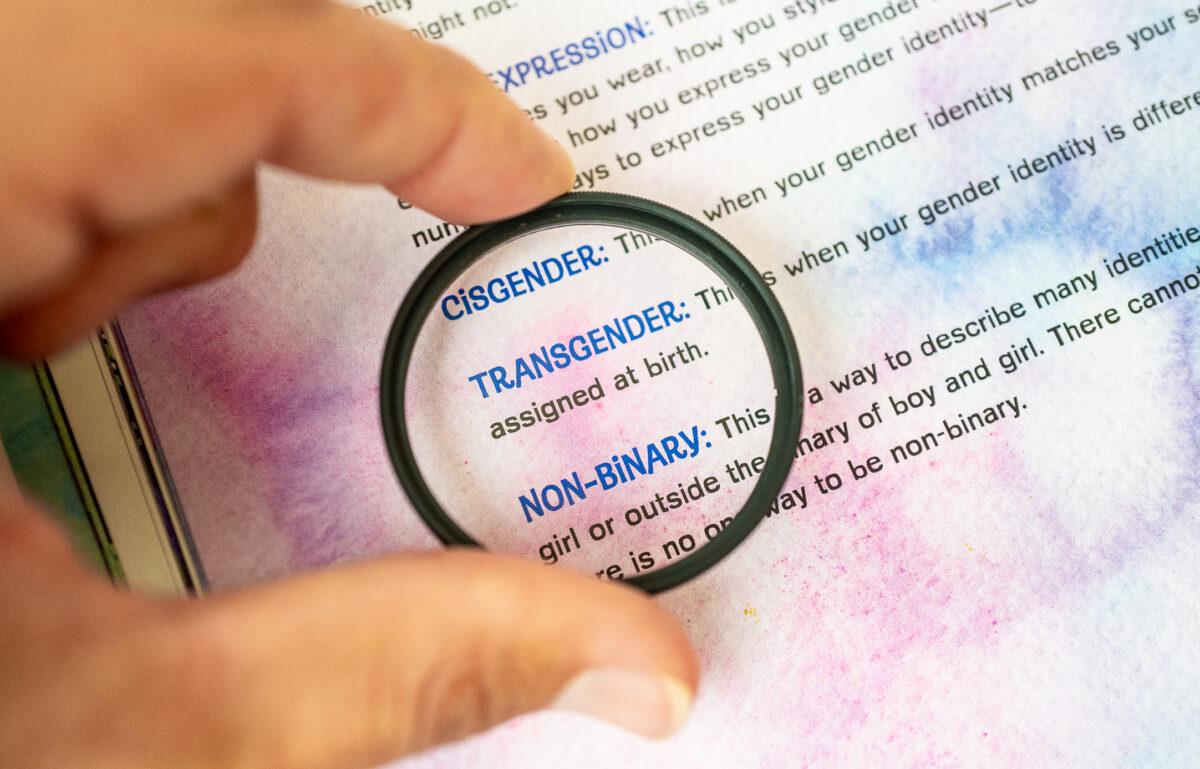 A children's book on gender in Irvine, Calif., on Sept. 7, 2022. (John Fredricks/The Epoch Times)