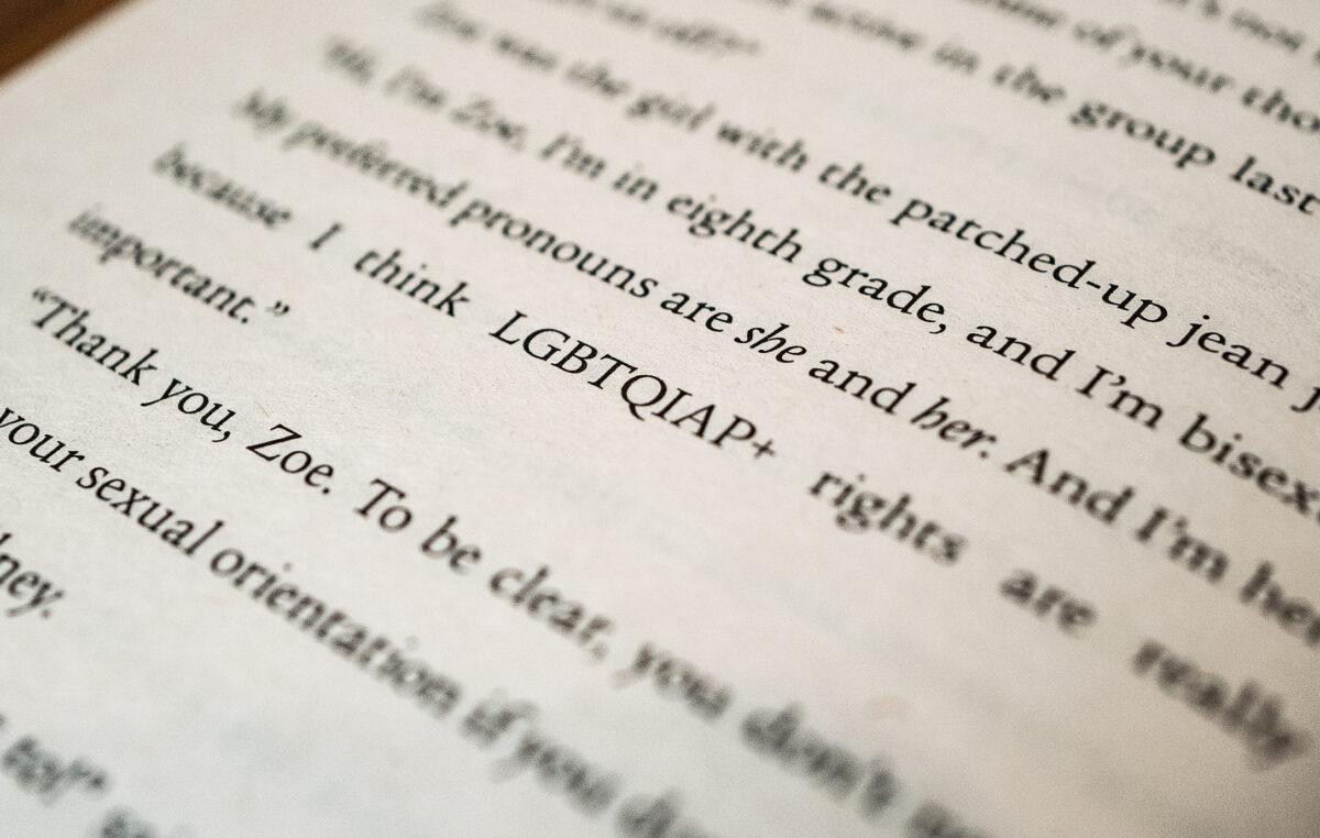 A children's book on gender in Irvine, Calif., on Sept. 7, 2022. (John Fredricks/The Epoch Times)