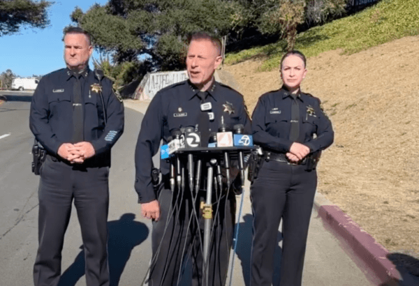 Oakland Police Department Assistant Chief Darren Allison speaks to reporters after a shooting at the Kings Estate campus in Oakland, Calif., on Sept. 28, 2022. (Screenshot via The Epoch Times)
