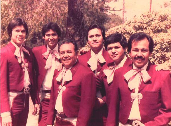 The Hernández family mariachi musicians. (L-R) José Hernández, Jesus Hernández, Esteban Hernández, Humberto Hernández, Cresencio Hernández, and Antonio Hernández in Whittier, Calif., 1981. (Courtesy of José Hernández)