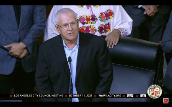 Los Angeles City Councilman Mike Bonin speaks during a council meeting in Los Angeles on Oct. 11, 2022. (Screenshot via YouTube/LACityClerk)