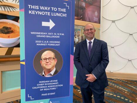 CAR Vice President and Chief Economist Jordan Levine at C.A.R. premiere real estate trade show, on Oct. 12, 2022. (Linda Jiang/Epoch Times)
