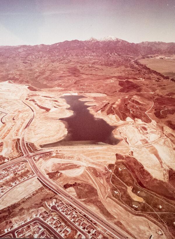 A photo of the development of Mission Viejo hangs in the home of Jeff Lodder in Mission Viejo, Calif., on July 22, 2022. (John Fredricks/The Epoch Times)