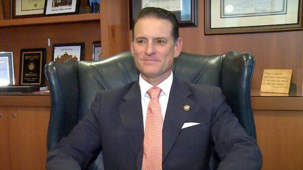 Riverside District Attorney Mike Hestrin speaks to NTD in Riverside, Calif., on Nov. 4, 2022. (Adam Lin/NTD)