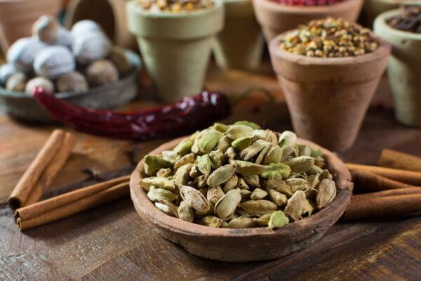 Dried green cardamom pods. (Shutterstock)