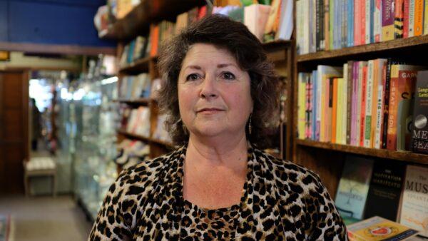 Cynthia Fernandes, co-owner of Pilgrim’s Way Books and Secret Garden, in Carmel, Calif., on Oct. 18, 2022. (David Lam/NTD)