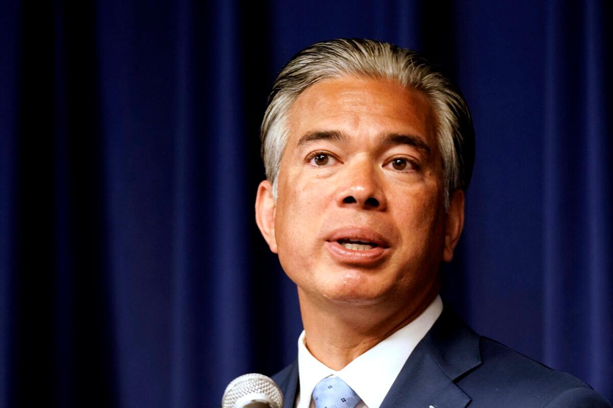 California Attorney General Rob Bonta speaks at a press conference in Sacramento, Calif., on June 28, 2022. (Rich Pedroncelli/AP Photo)