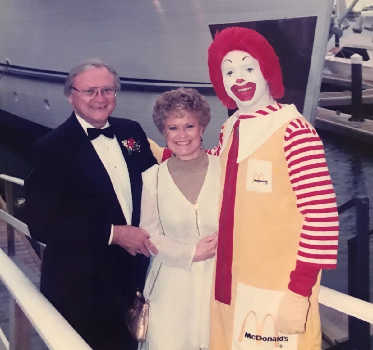 Bill Steiner (L), Pat Buttress, and Ronald McDonald. (Courtesy of Pat Buttress)