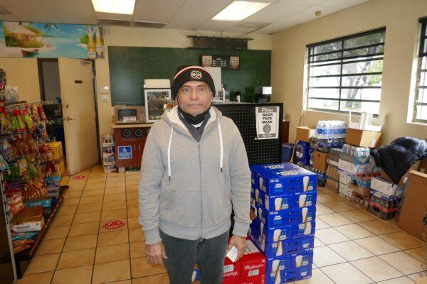 Alejandro Poot, who has been a 76 Gas Station Store manager for the last 25 years, in Santa Clara, Calif., on Jan. 10, 2023. (Steve Ispas/The Epoch Times)