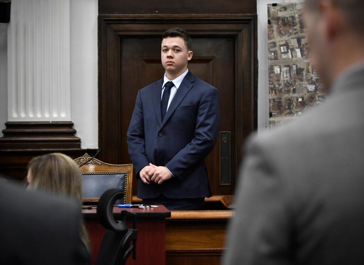 Kyle Rittenhouse waits for the jury to enter the courtroom at the Kenosha County Courthouse in Kenosha, Wis., on Nov. 10, 2021. (Sean Krajacic-Pool/Getty Images)
