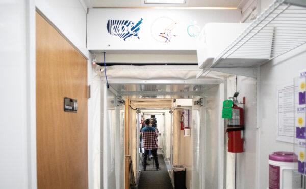 The examination area of a National Health and Nutrition Examination Survey site at the Orange County Fair and Event Center in Costa Mesa, Calif., on Feb. 3, 2023. (John Fredricks/The Epoch Times)