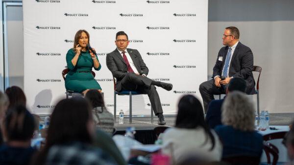 (L-R) California state Sen. Rosilicie Ochoa Bogh, Assemblyman Josh Hoover, and Lance Christensen, California Policy Center’s vice president of education policy and government affairs, attend the second annual Parent Union Legislative Summit in Sacramento, California, on Feb. 8, 2023. (Courtesy of California Policy Center)