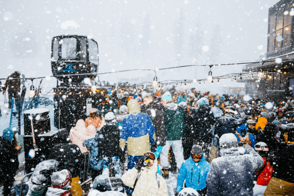 Groups of tourists are seen at the Mammoth Mountain resort. (Peter Morning/Mammoth Mountain)