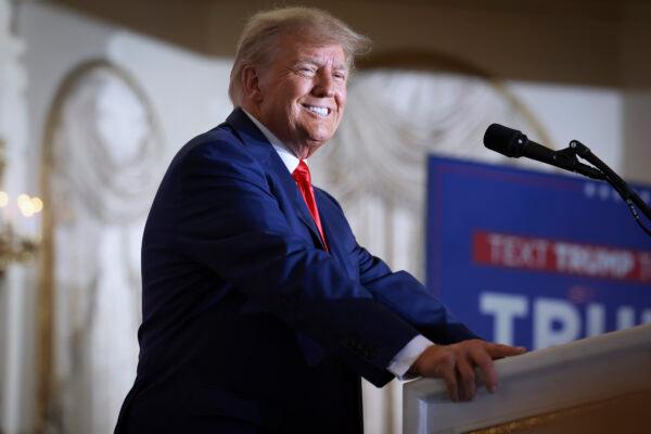 Former President Donald Trump speaks during an event at Mar-a-Lago in West Palm Beach, Fla., on April 4, 2023. (Joe Raedle/Getty Images)