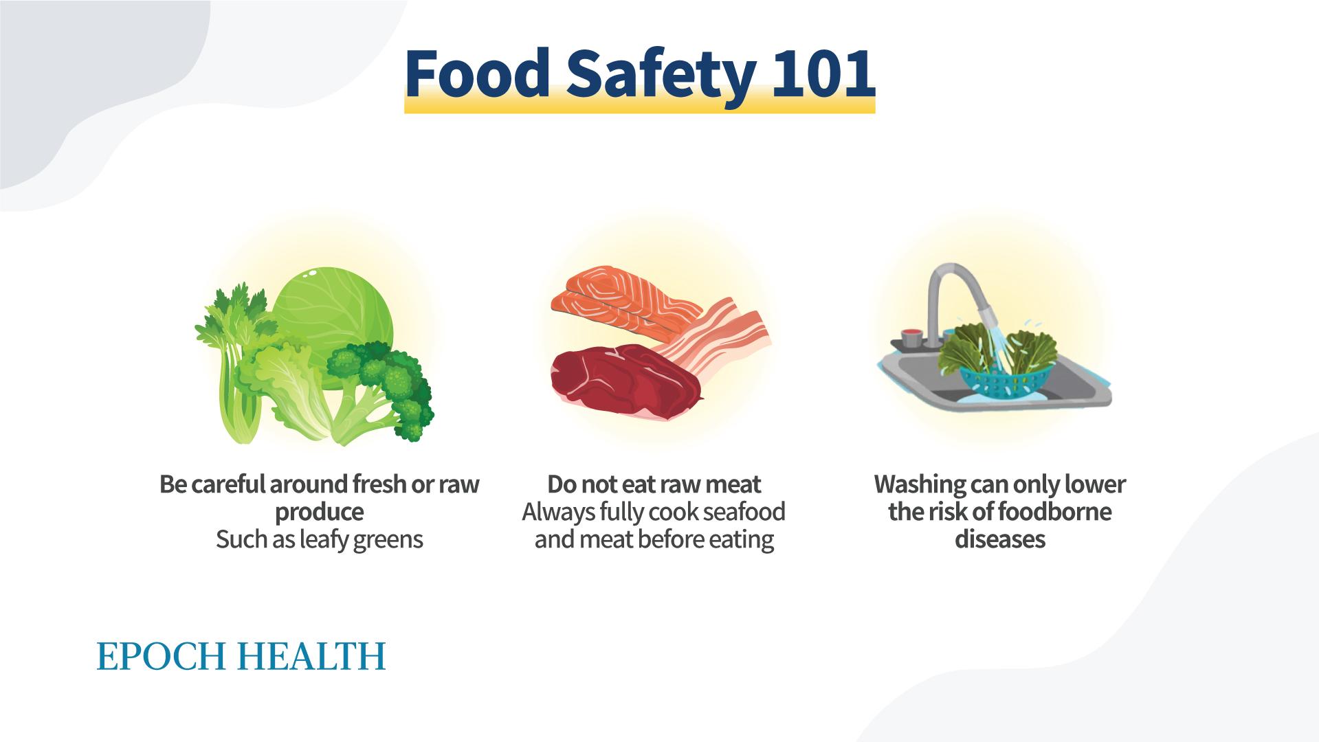 The risk of foodborne illnesses can be greatly reduced by following some simple steps. (The Epoch Times)