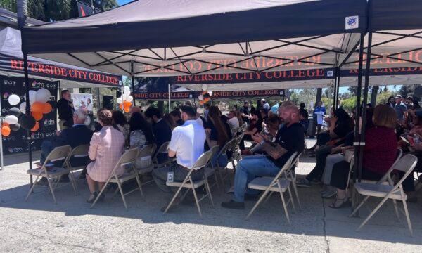 In an effort to bring recognition towards the importance of trade schools, officials from Riverside City College revealed it has received a donation of a new printing press, valued at $1 million, in Riverside, Calif., on April 21, 2023. (Rudy Blalock/The Epoch Times)