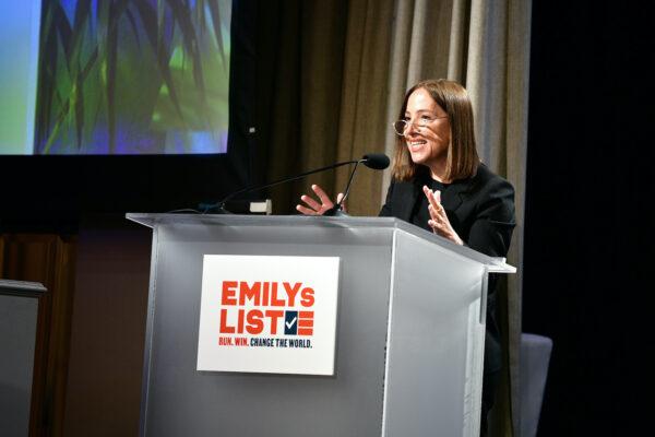 Lt. Gov. of California Eleni Kounalakis speaks onstage during EMILYs List's 2023 Pre-Oscars Breakfast at The Beverly Hilton in Beverly Hills, Calif. on March 7, 2023. Kounalakis announced her bid for governor in April 2023. (Araya Doheny/Getty Images for EMILYs List)