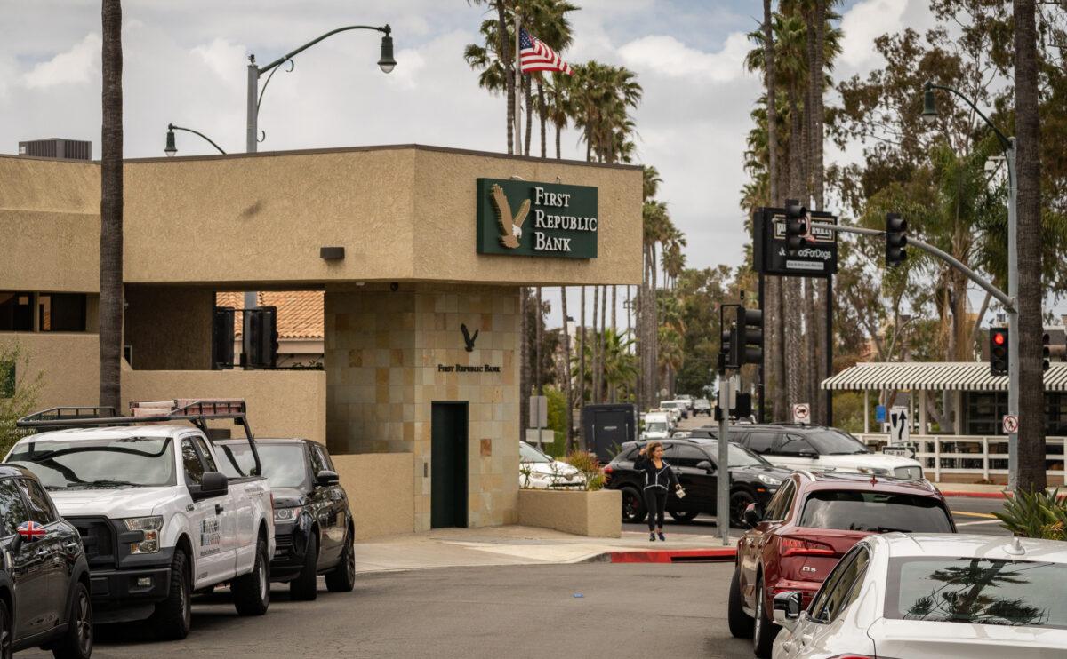 A First Republic Bank location in Newport Beach, Calif., on May 1, 2023. (John Fredricks/The Epoch Times)