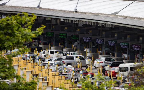 The San Ysidro border entryway near San Diego, Calif., on May 31, 2023. (John Fredricks/The Epoch Times)