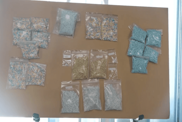 Drug seized after a dozen suspected members and associates of Los Angeles Harbor-area street gangs were arrested on May 17, 2023. (Adam Lin/NTD Television)