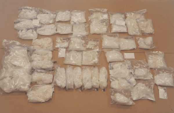 Drug seized after a dozen suspected members and associates of Los Angeles Harbor-area street gangs were arrested on May 17, 2023. (Adam Lin/NTD Television)