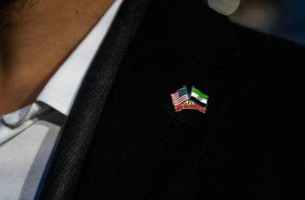 A VETS4NRF pin in Westminster, Calif., on May 24, 2023. (John Fredricks/The Epoch Times)