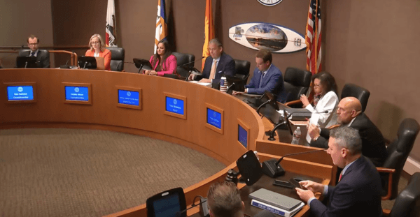 A Huntington Beach City Council meeting in Huntington Beach, Calif., on June 22, 2023. (City of Huntington Beach/Screenshot via The Epoch Times)