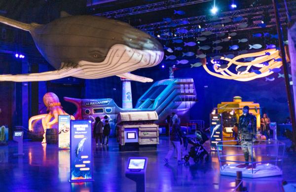 Children and families enjoy new ocean-themed exhibits at Discovery Cube, a children's educational museum in Santa Ana, Calif., on June 22, 2023. (John Fredricks/The Epoch Times)