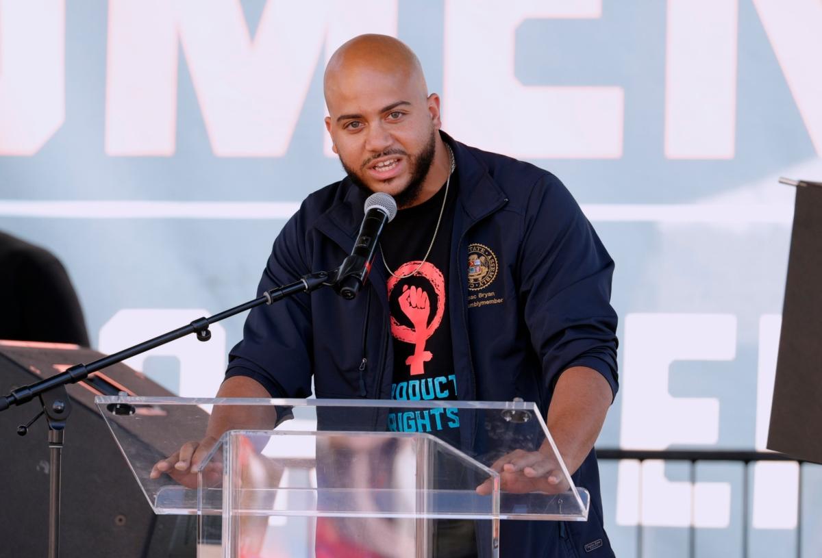 California Assemblyman Isaac Bryan attends Women's March Action: March 4 Reproductive Rights at Pershing Square in Los Angeles on Oct. 2, 2021. (Amy Sussman/Getty Images)