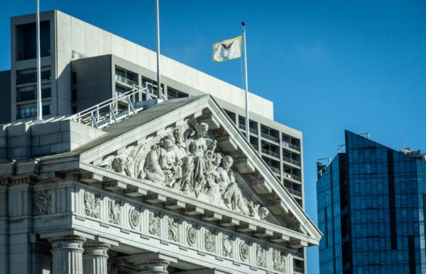 San Francisco City Hall on Feb. 22, 2023. (John Fredricks/The Epoch Times)