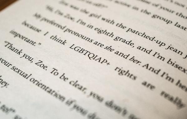 Children's books on gender identity and sexuality in Irvine, Calif., on Sept. 7, 2022. (John Fredricks/The Epoch Times)