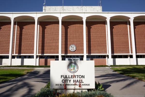 Fullerton City Hall, in Fullerton, Calif., on Nov. 17, 2020. (John Fredricks/The Epoch Times)
