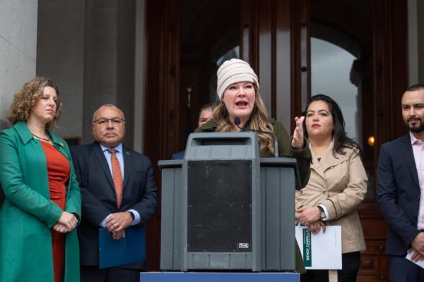Assemblywoman Tasha Boerner speaks at a press conference on March 22, 2023. (Courtesy of Tasha Boerner)